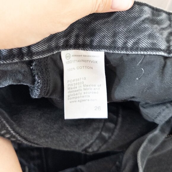 AG Denim Hailey Cut-Off Ex Boyfriend Raw Hem Short in Black Size 26 - Picture 9 of 11